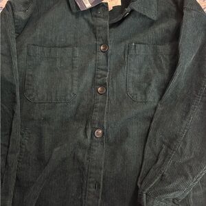 Lucky Brand Green Utility Jacket with Corduroy Texture